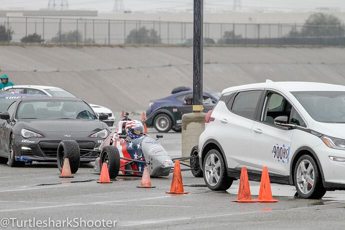 Autocrossers Queue Before the Starting Line